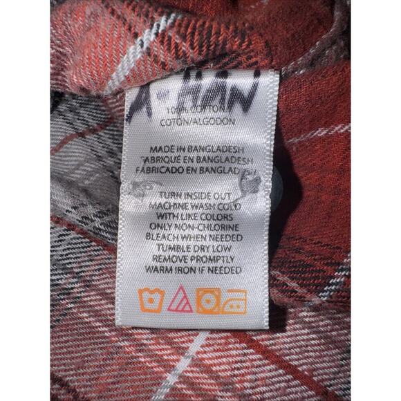 Wolverine Flannel Button Up Shirt Men's Red/Gray Plaid Long Sleeve 100% Cotton L - Picture 8 of 9